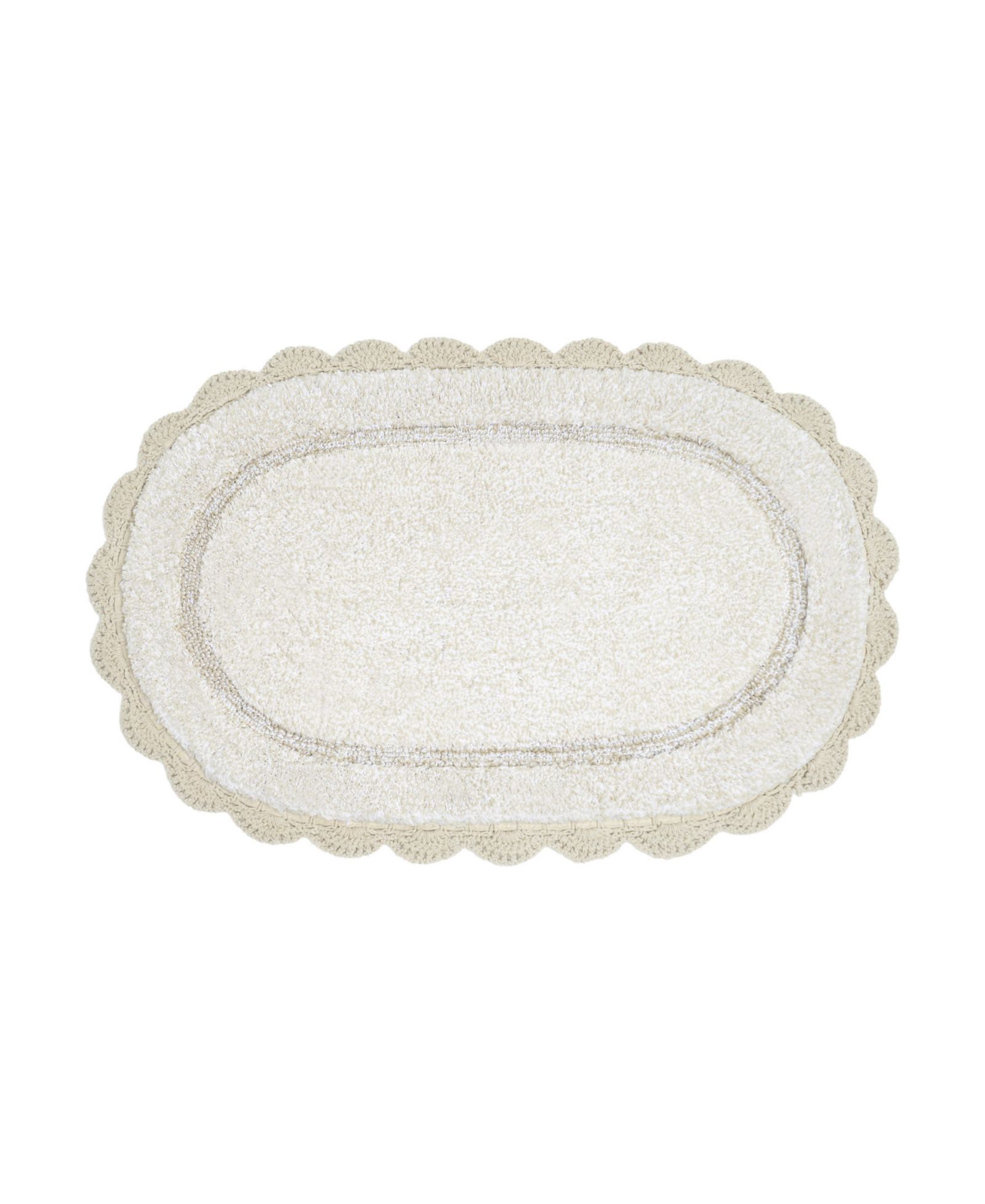 Laura Ashley Crochet Cotton Bath Rug, 21" x 34"