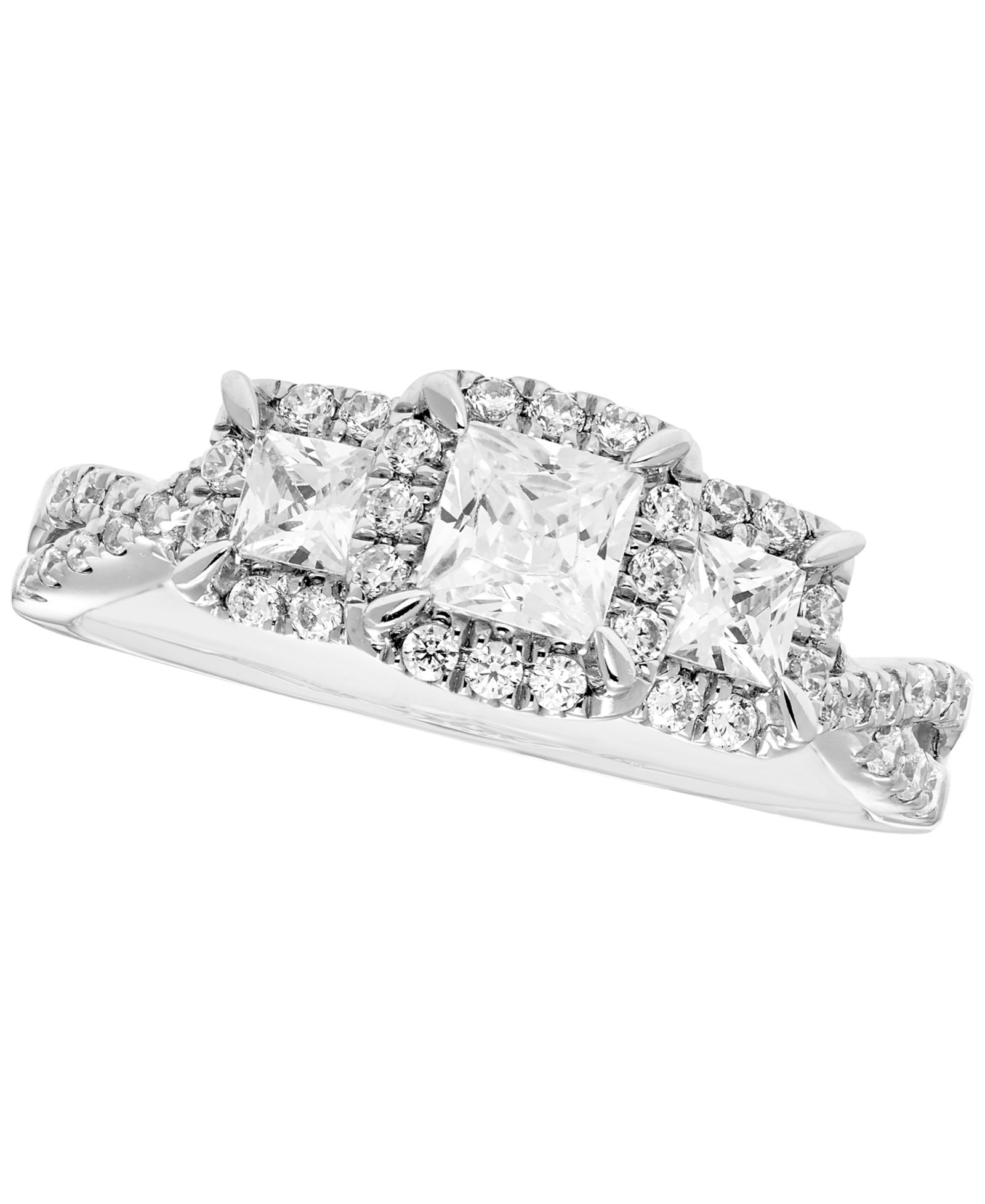 Кольцо Diamond 3-Stone (1 ct. t.w.) в 14k White Gold