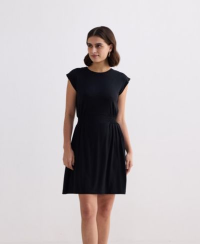 Reistor Women's Short Dress With Smocking Side Detail