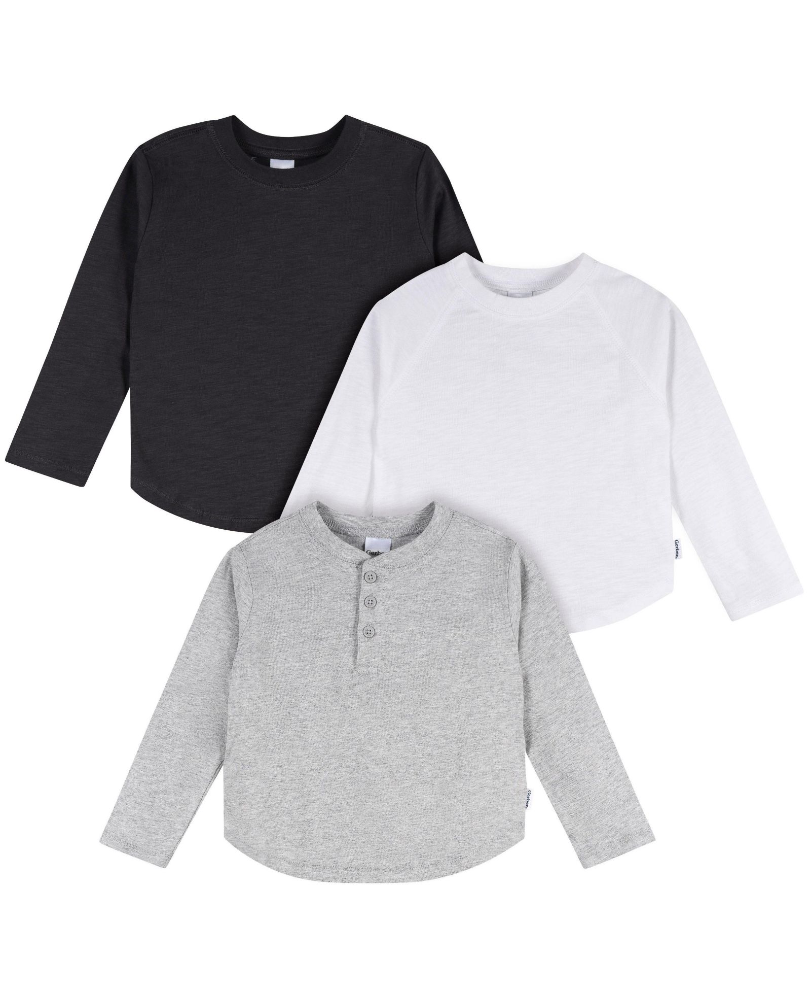 Gerber Toddler Boys 3-Pack Long Sleeve Shirts