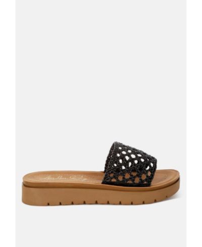 London Rag Womens Sayura Woven Slip-On Sandals
