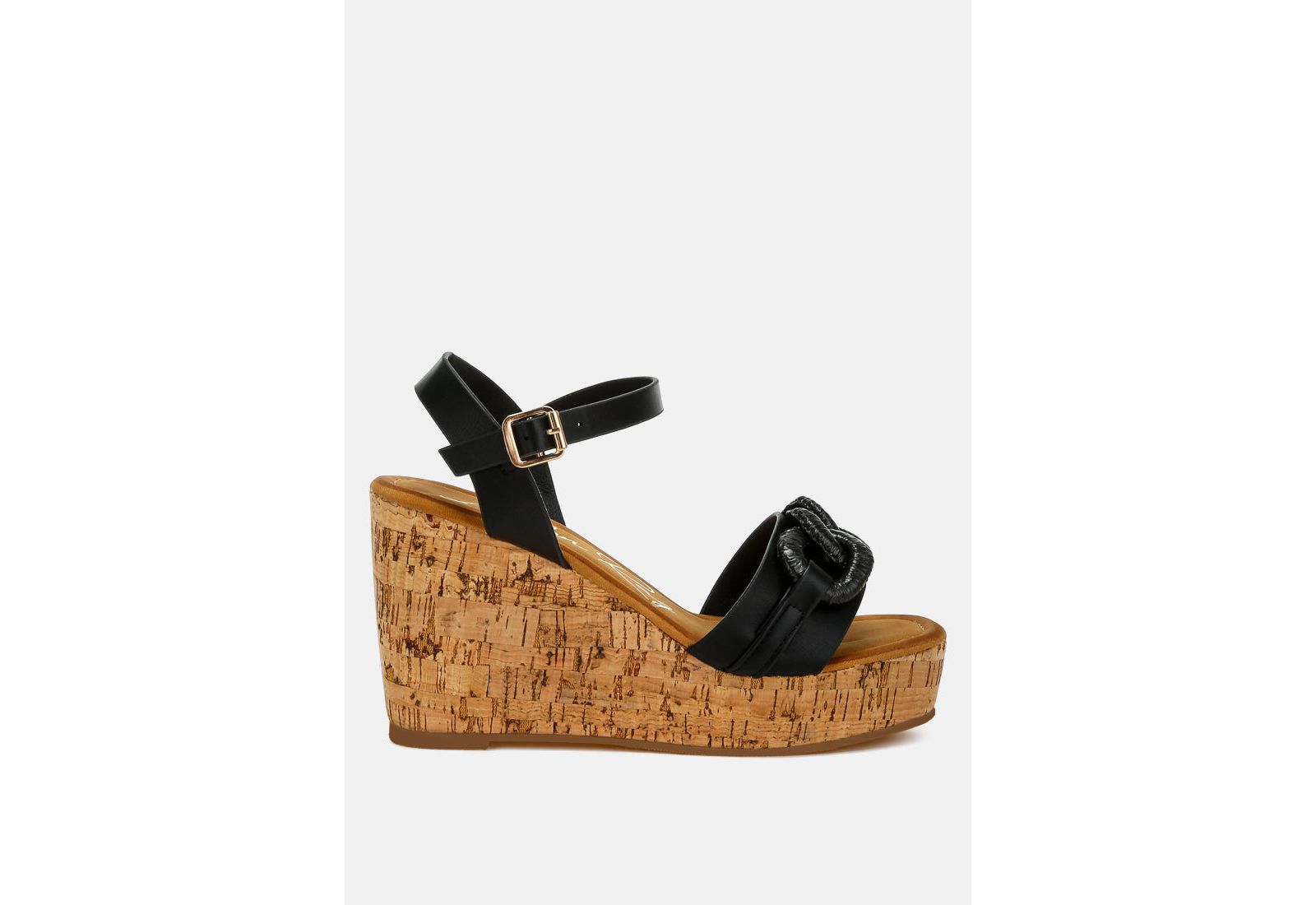 London Rag Womens Emelda Chain Link Detail Wedge Sandals