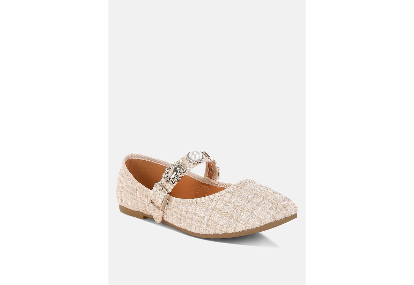 London Rag Womens Noyama Charms Embellished Tweed Mary Janes