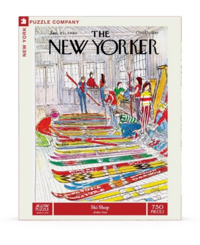 New York Puzzle Company Ski Shop 750 Piece New Yorker Cover Puzzle, Ages 10+