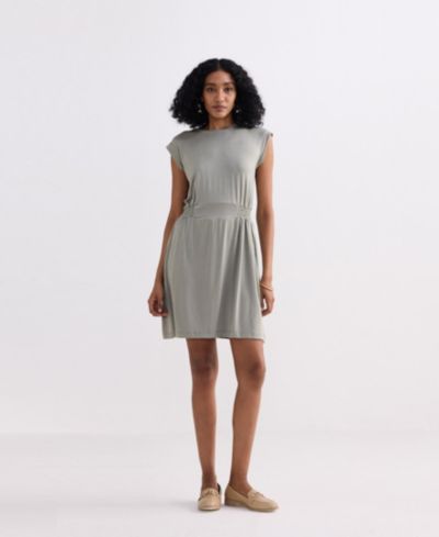 Reistor Women's Short Dress With Smocking Side Detail