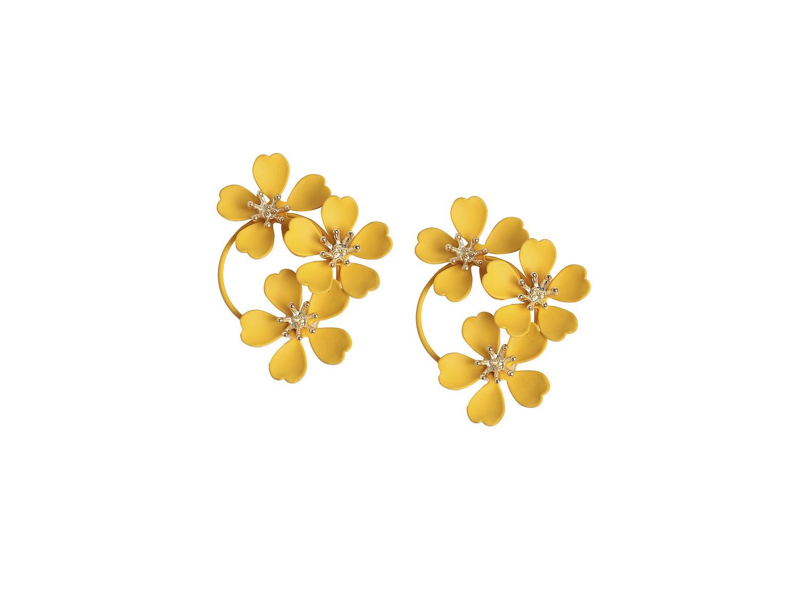 серьги SOHI Floral-Circular Drop