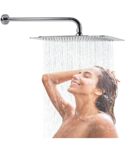 RAINSKEN High Pressure Square Rain Shower Head with Waterfall Full Body Coverage