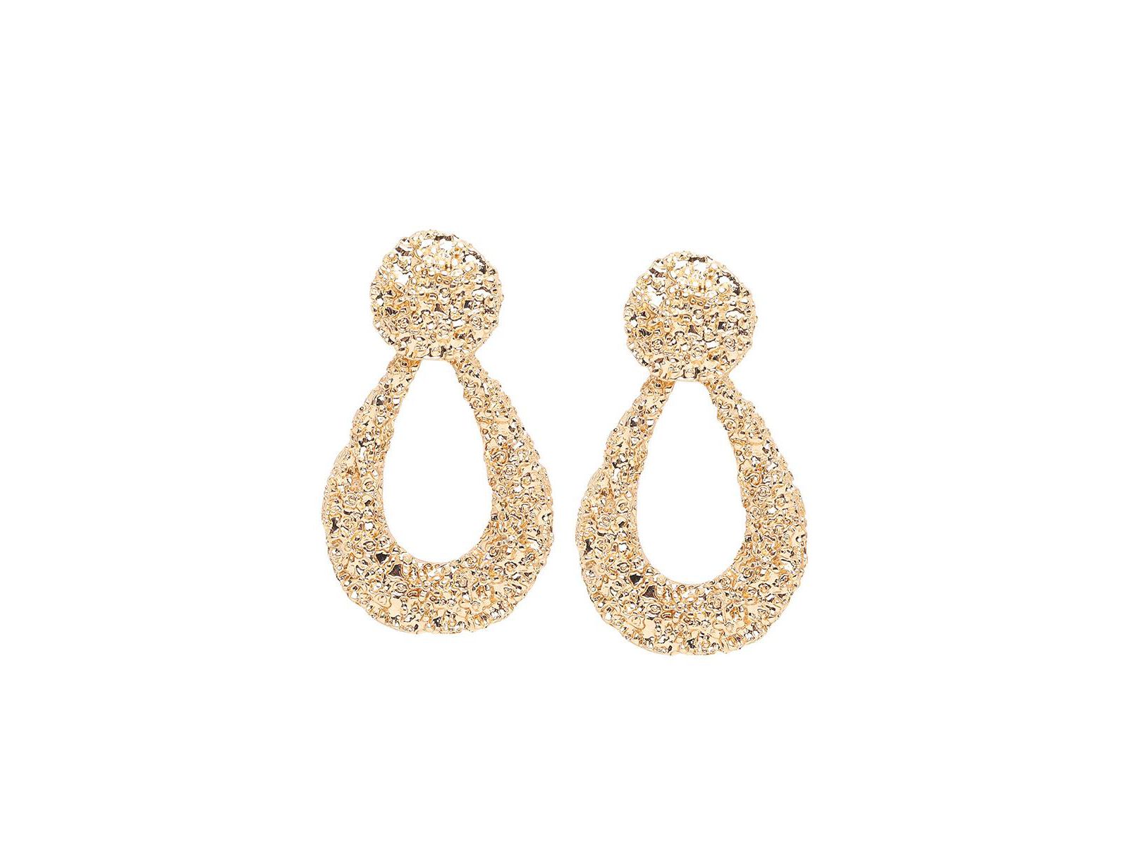 Серьги SOHI Women's Gold Textured Teardrop