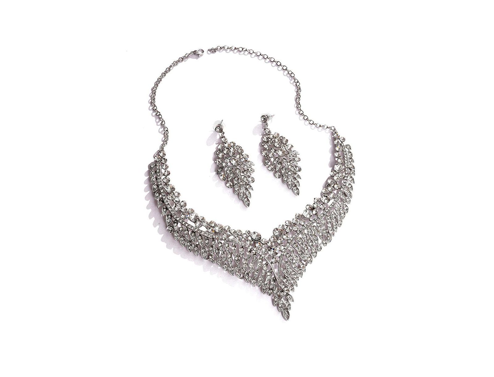 Комплект из ожерелья и серег SOHI Leaf Bling Cluster, Женский
