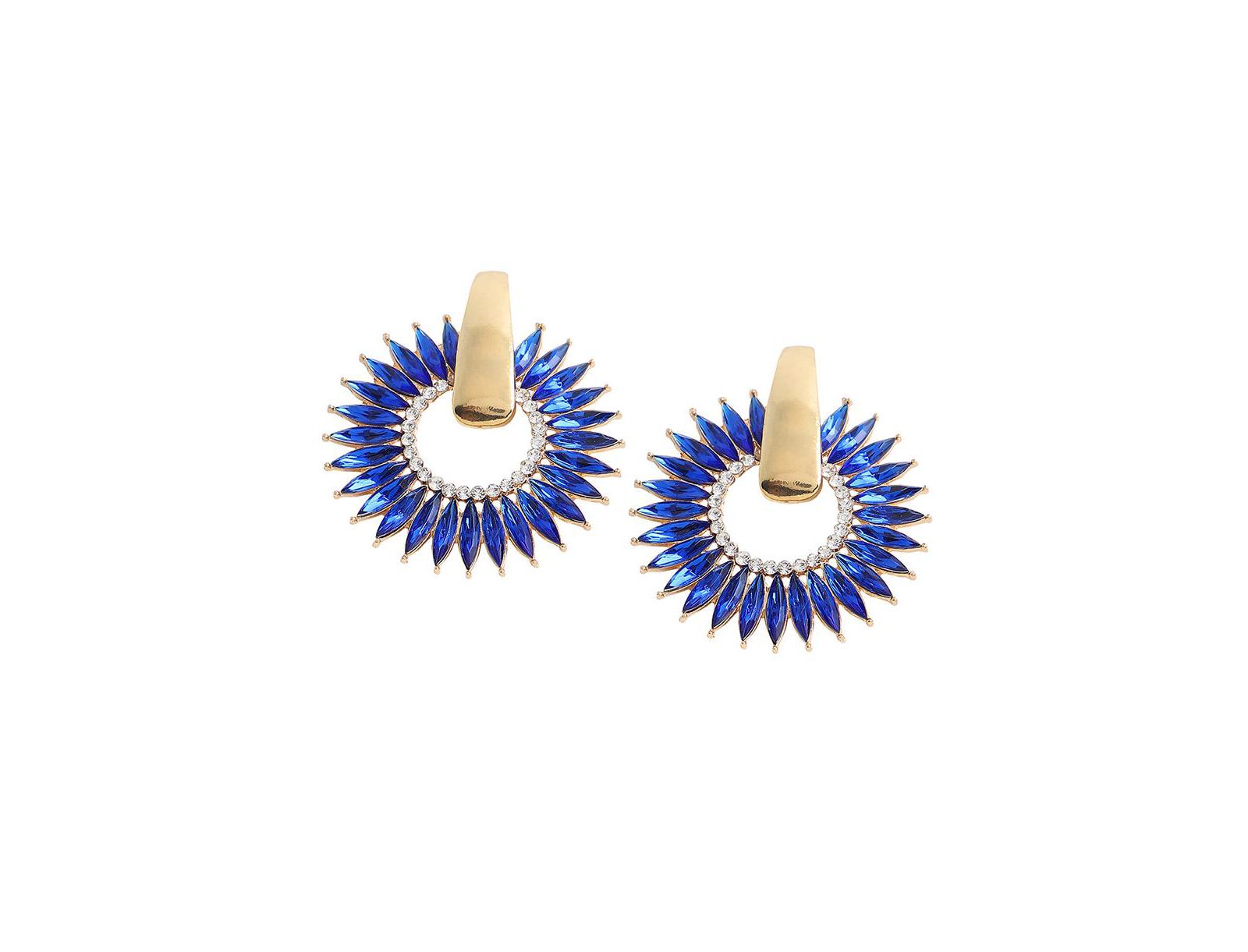 SOHI Женские круглые серьги с отделкой Blue