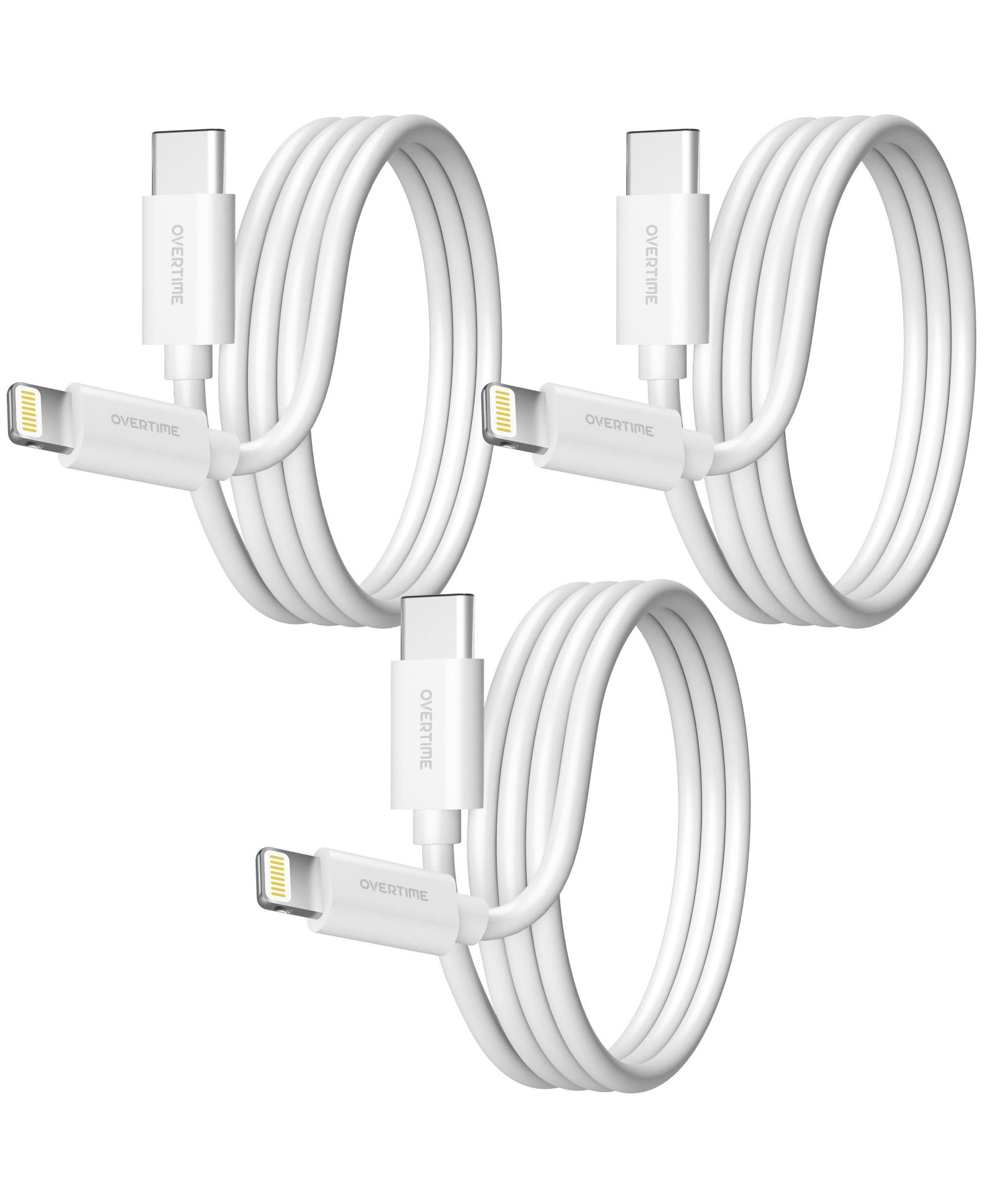 Кабель Overtime MFI Certified USB C to Lightning 6ft, быстрая зарядка