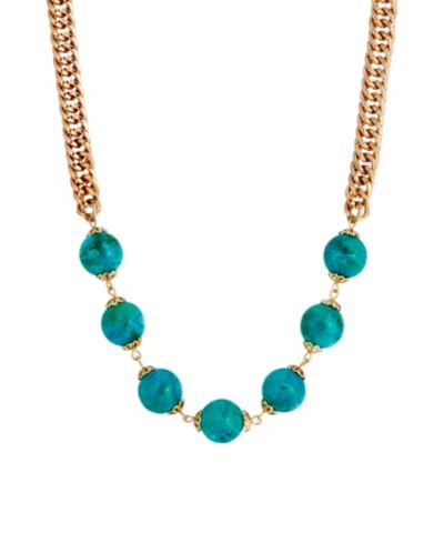 2028 Ожерелье с круглыми бусинами Gold Tone Round Bead Necklace