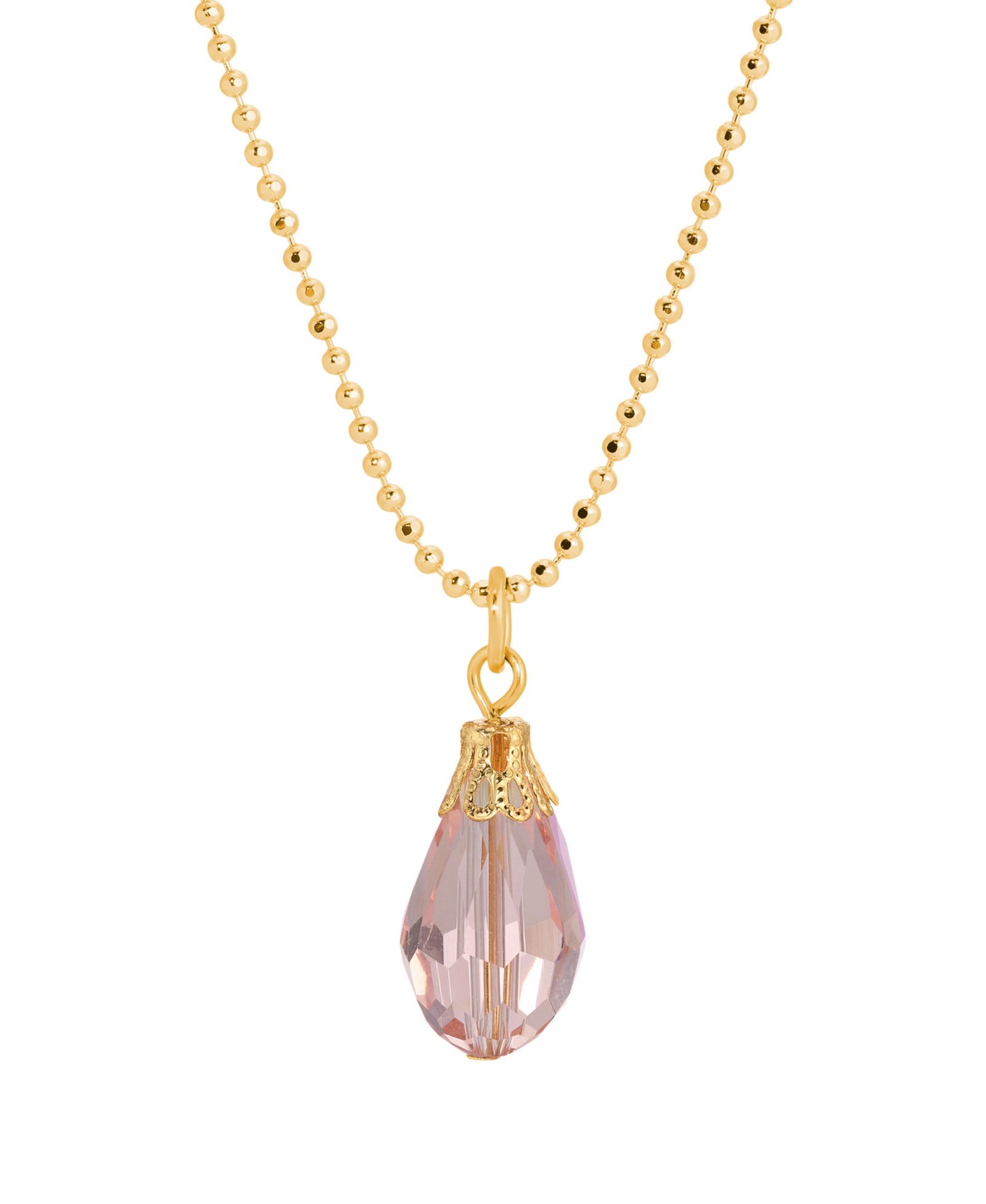 2028 Teardrop Bead Ball Chain Necklace