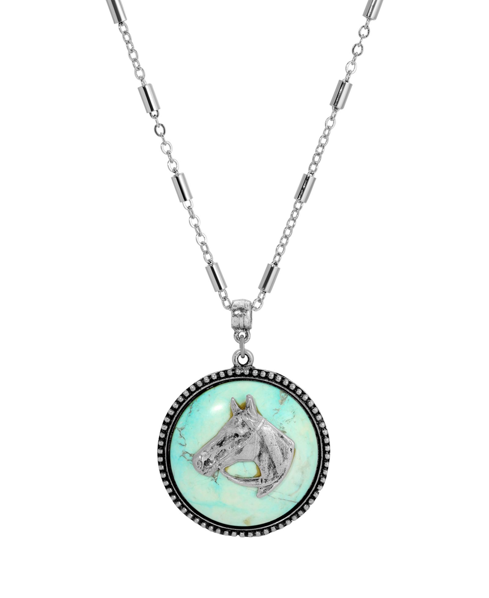Подвеска 2028 Round Turquoise Horse
