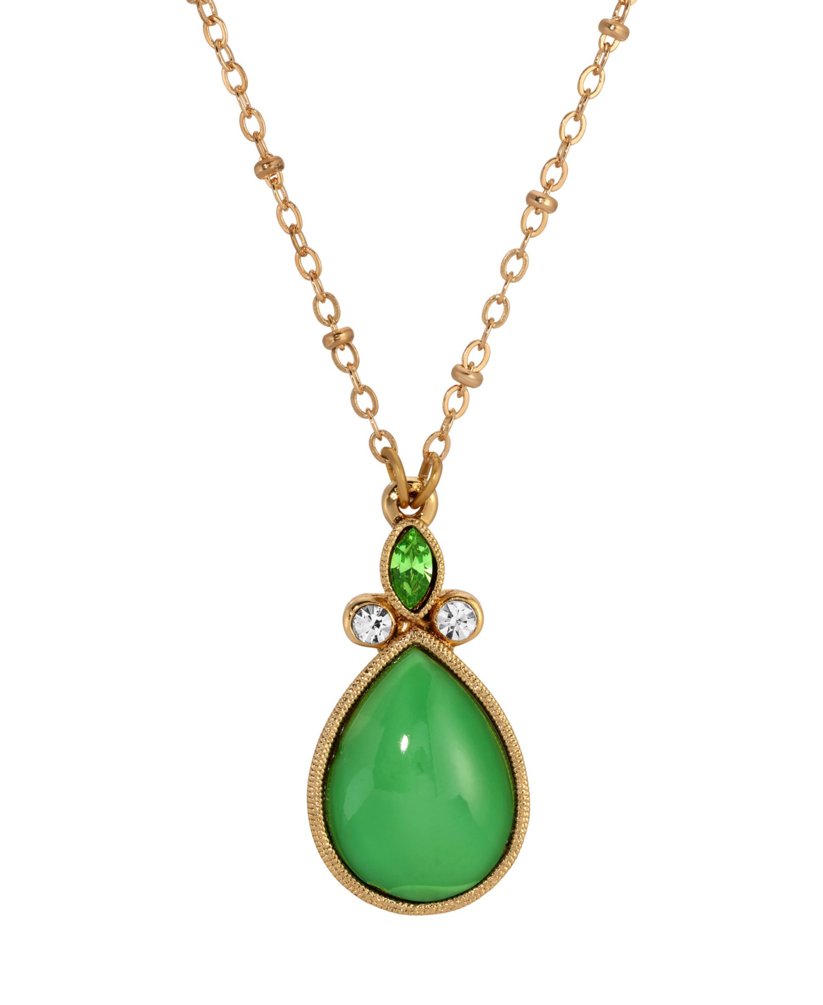 Ожерелье с кристаллами 2028 Green Teardrop
