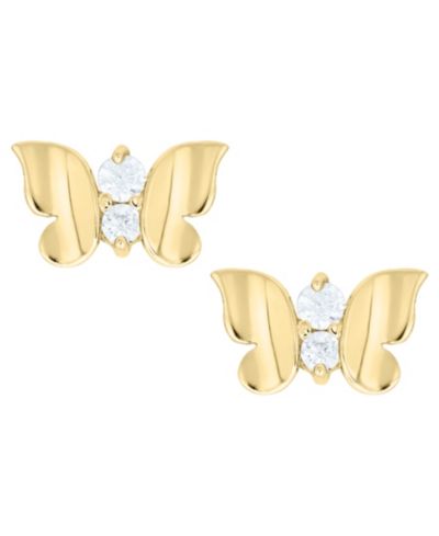 Серьги с бабочкой Cubic Zirconia в 14k золоте Macy's