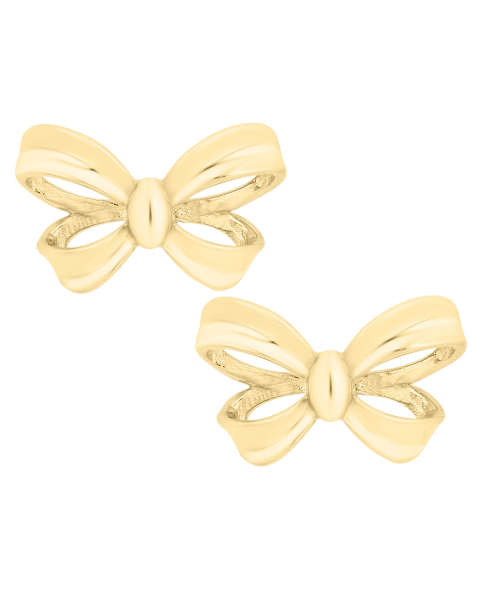Серьги с объемными бантами из золота 14k