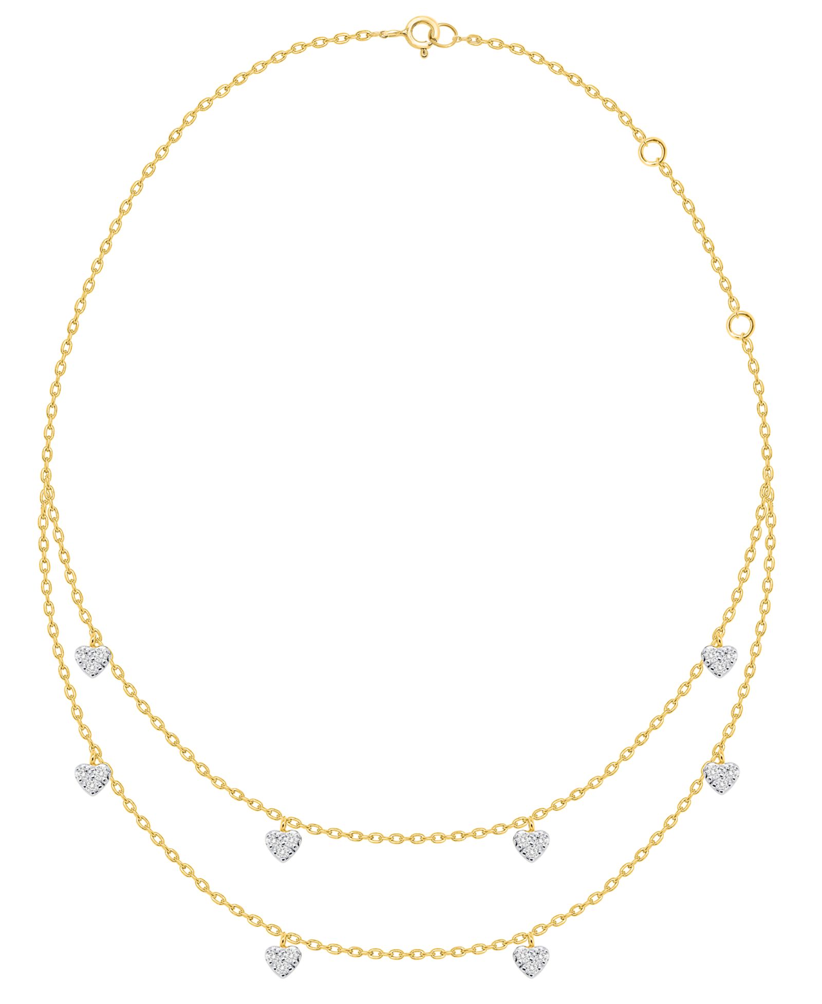 Macy's Колье с белым бриллиантом (1/4 ct. t.w.) в позолоте 14k со стерлинговым серебром