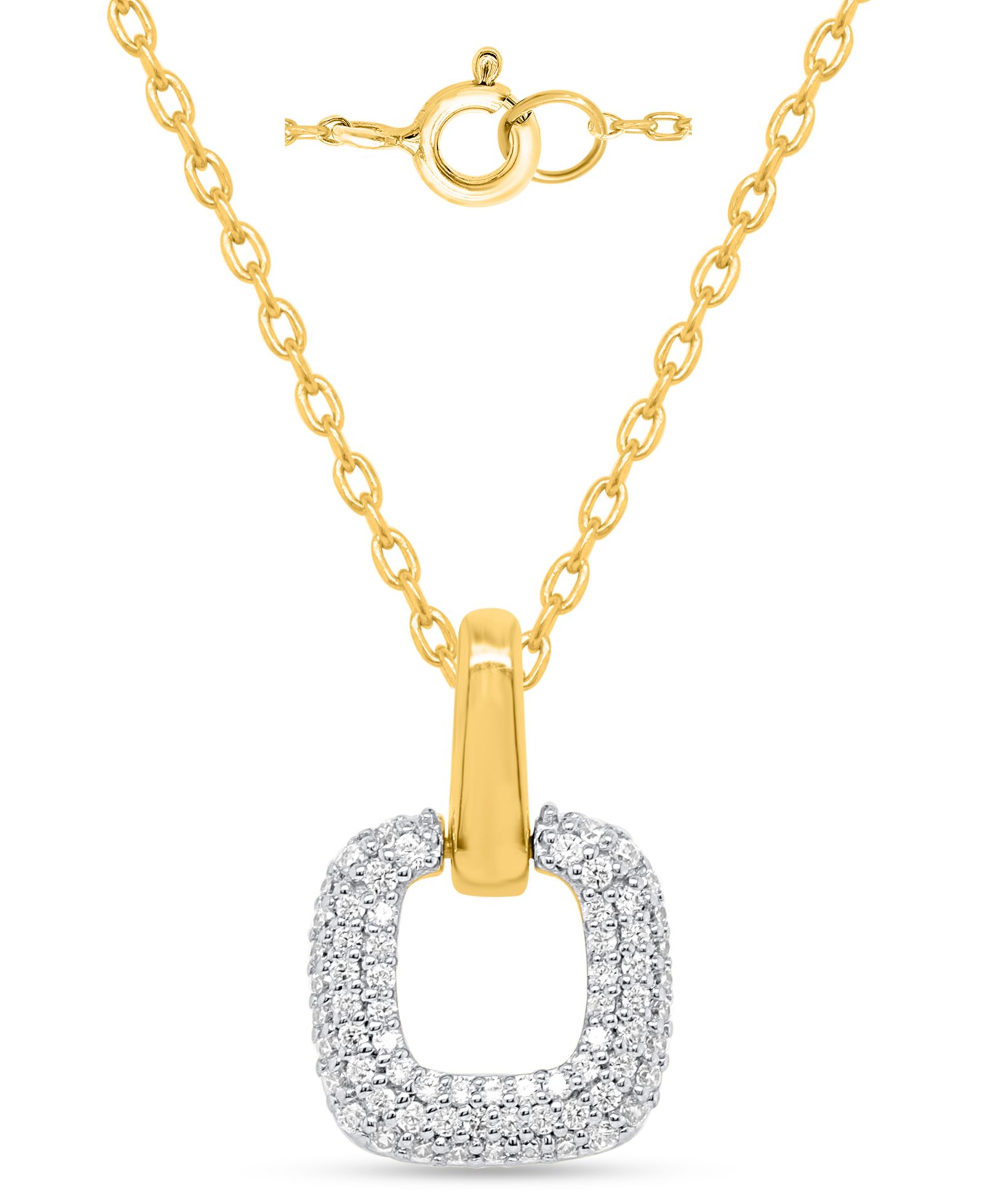 Подвеска с белым бриллиантом (1/4 ct. t.w.) из золотого напыления 14k с серебром
