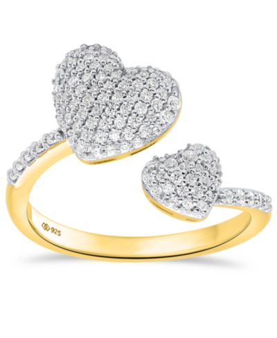 Белое бриллиантовое кольцо (1/2 ct. t.w.) в 14k Gold Plated с серебром Sterling Silver