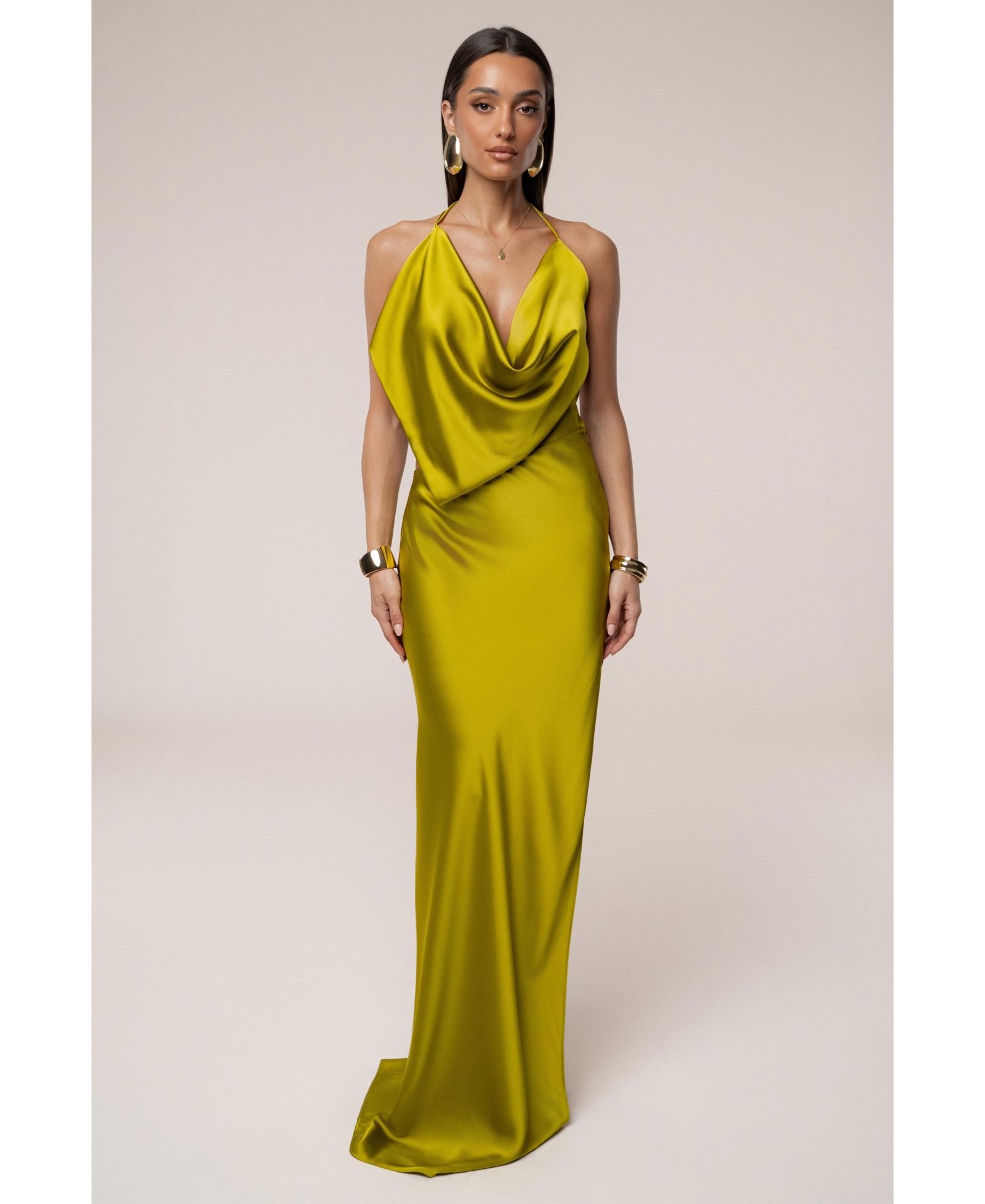 Женское длинное платье JLUXLABEL Delmara с драпировкой на шее