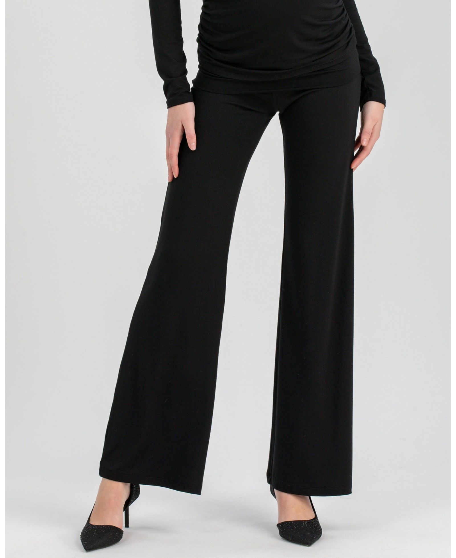 PIETRO BRUNELLI MATERNITY Maternity Travis Trousers with Ruched Waist and Flared Fit