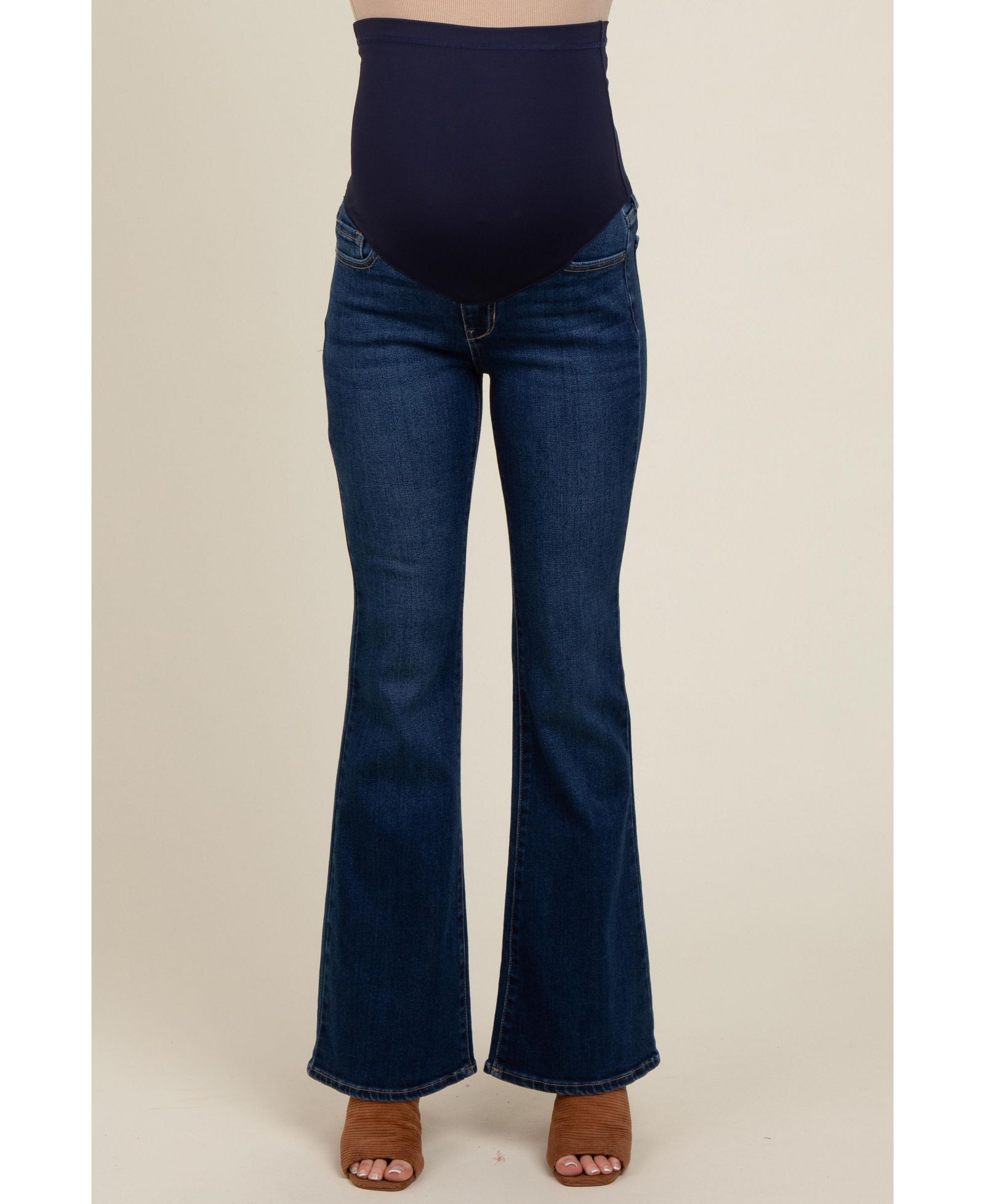 Pinkblush Women's Navy Blue Flare Leg Jeans