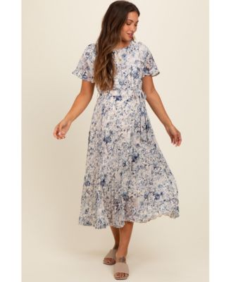 Pinkblush Женское платье Cream Floral Pleated Midi