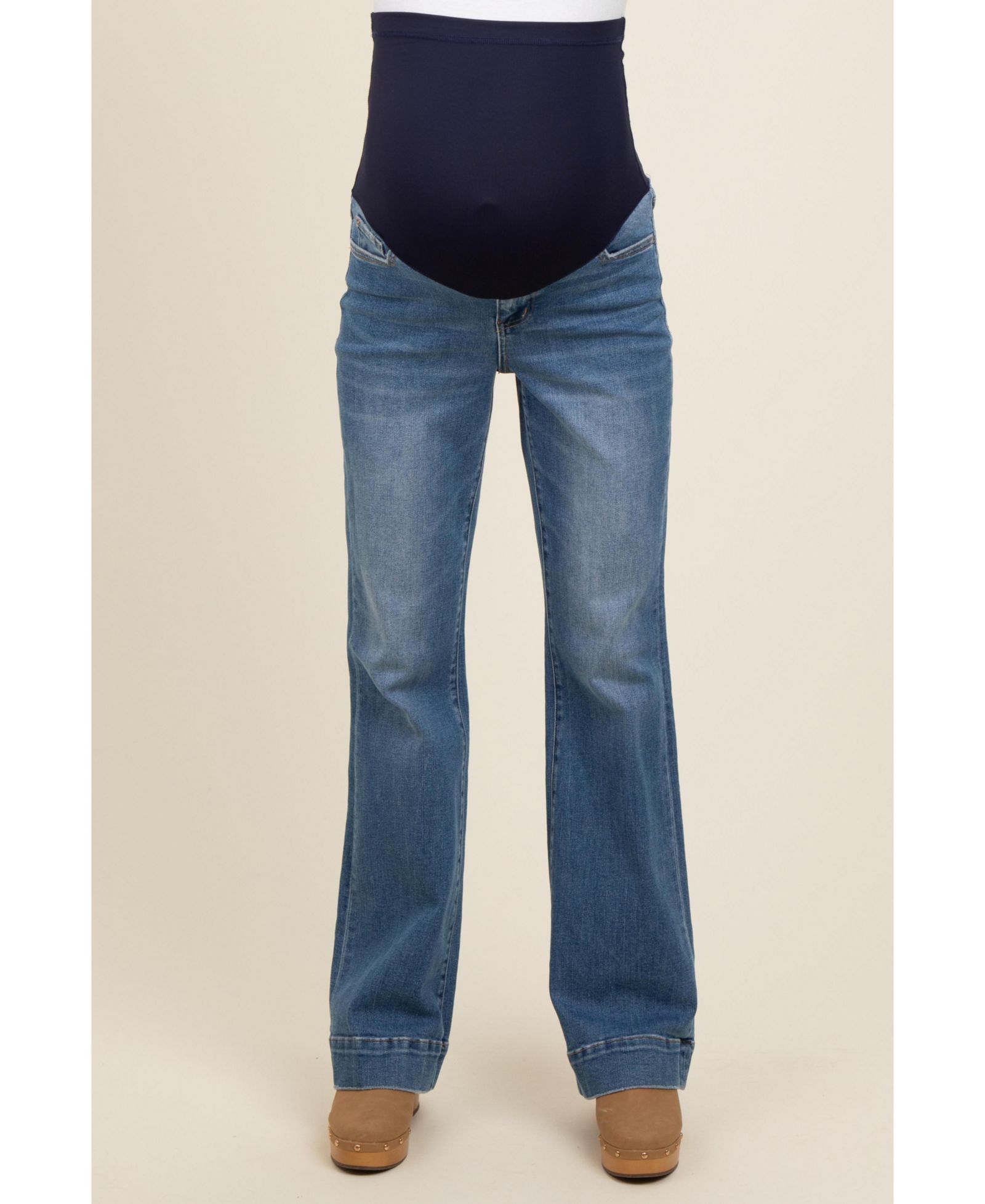 Pinkblush Women's Blue Wide Hem Flare Jeans