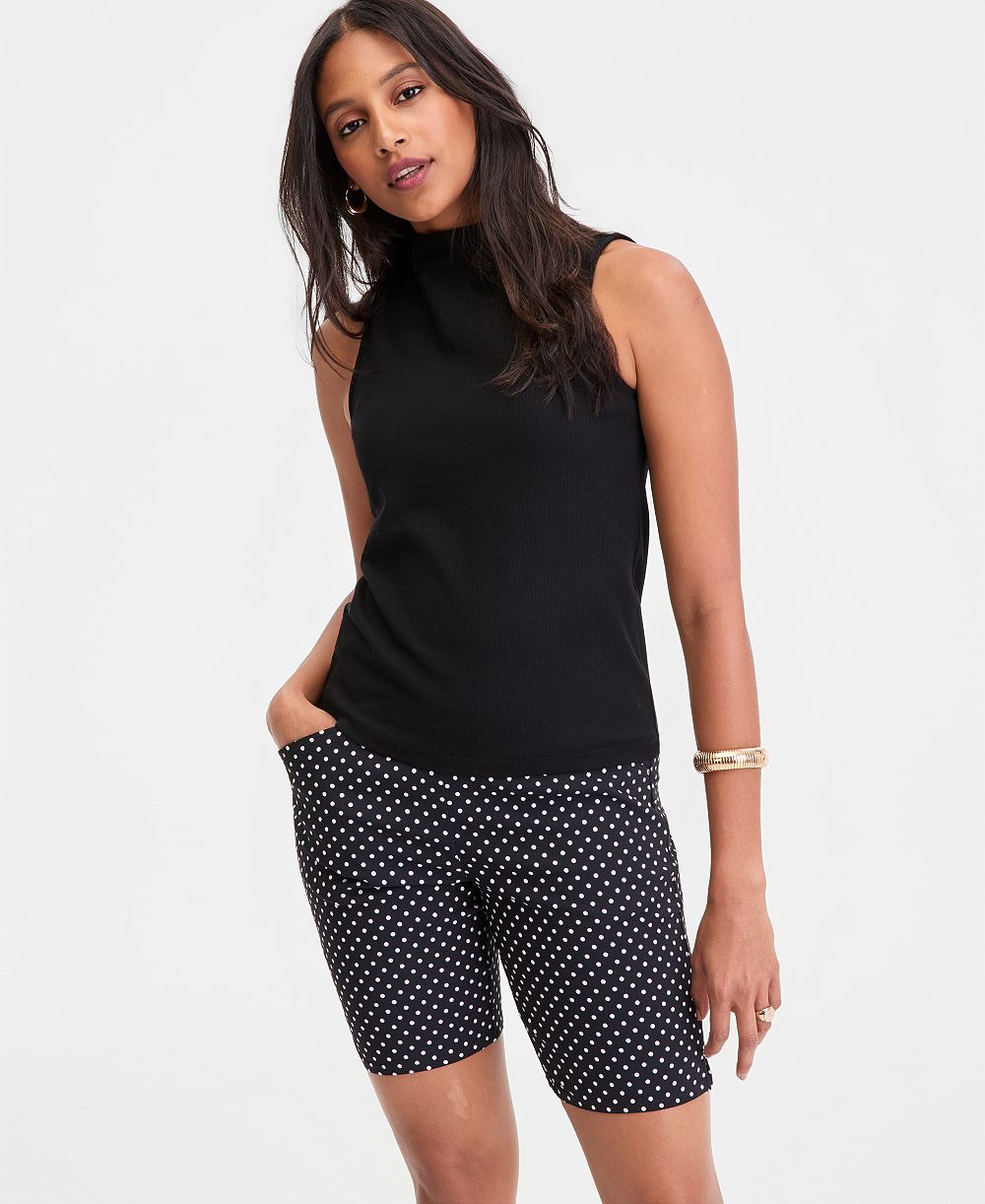 I.N.C. International Concepts Women's High-Neck Rib-Knit Sleeveless Top, Macy's Exclusive
