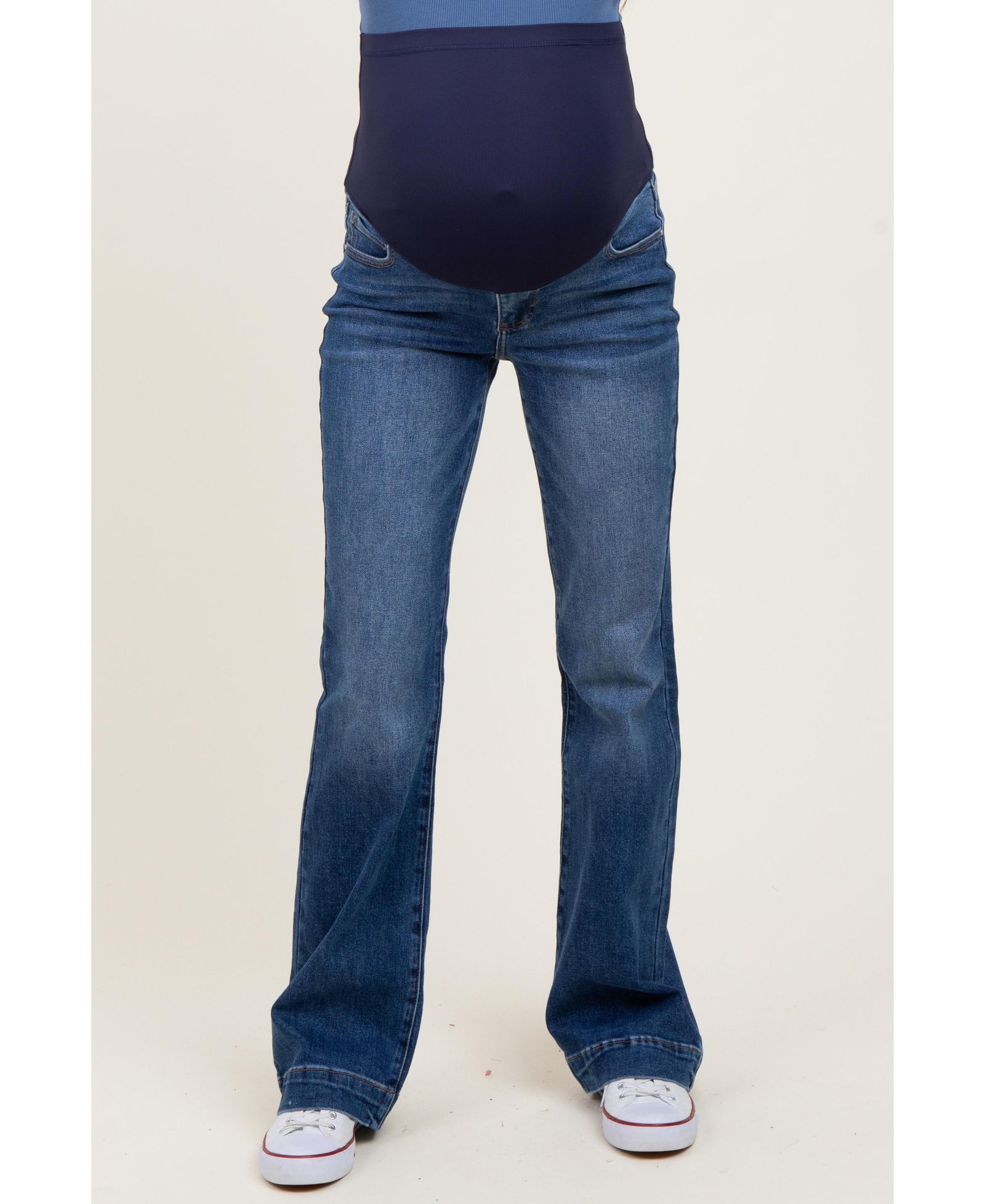 Pinkblush Women's Navy Blue Wide Hem Bootcut Jeans