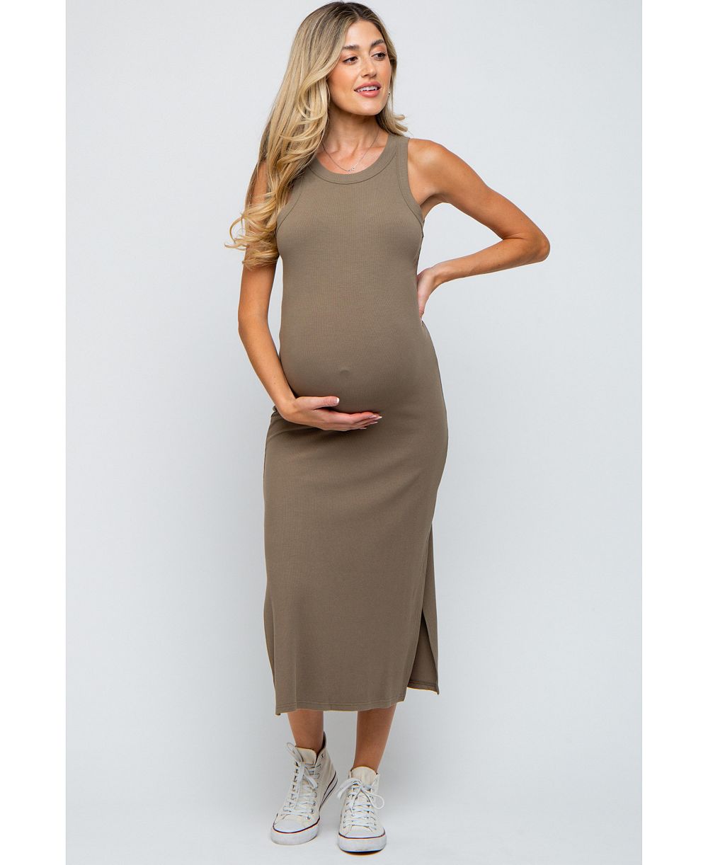 Pinkblush Women's Ribbed Side Slit Tank Dress