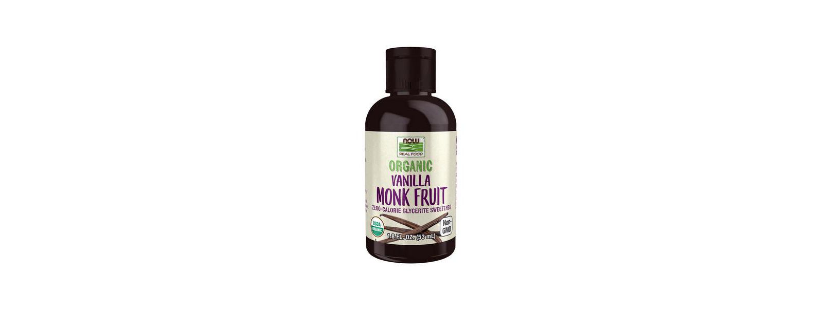 Жидкий подсластитель NOW Foods Monk Fruit Vanilla, 1.8 Oz