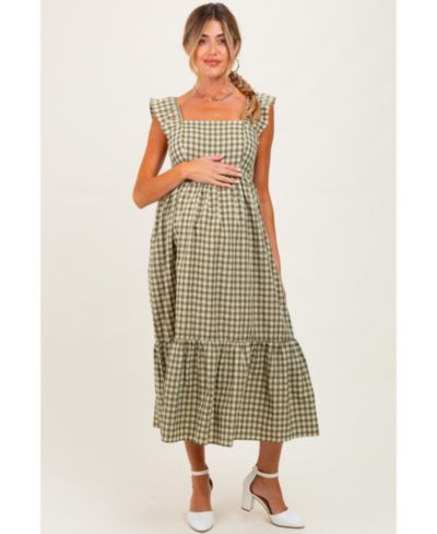 Женское миди-платье Pinkblush Olive Gingham Ruffle Strap