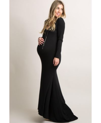 Pinkblush Women's Black Long Sleeve Photoshoot Gown/Dress