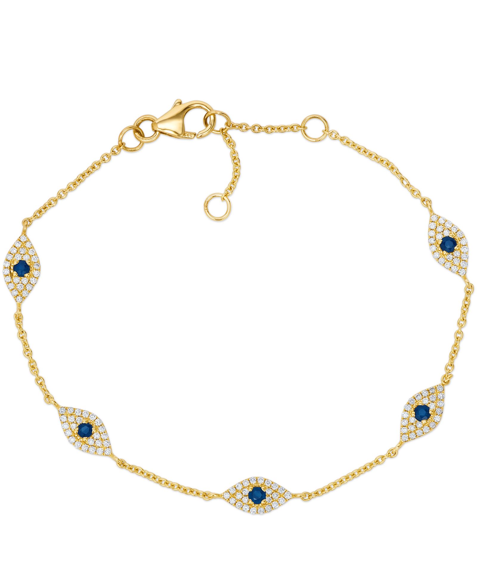 Браслет Le Vian Evil Eye с сапфирами и бриллиантами в 14k Honey Gold