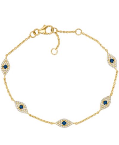 Браслет Le Vian Evil Eye с сапфирами и бриллиантами в 14k Honey Gold