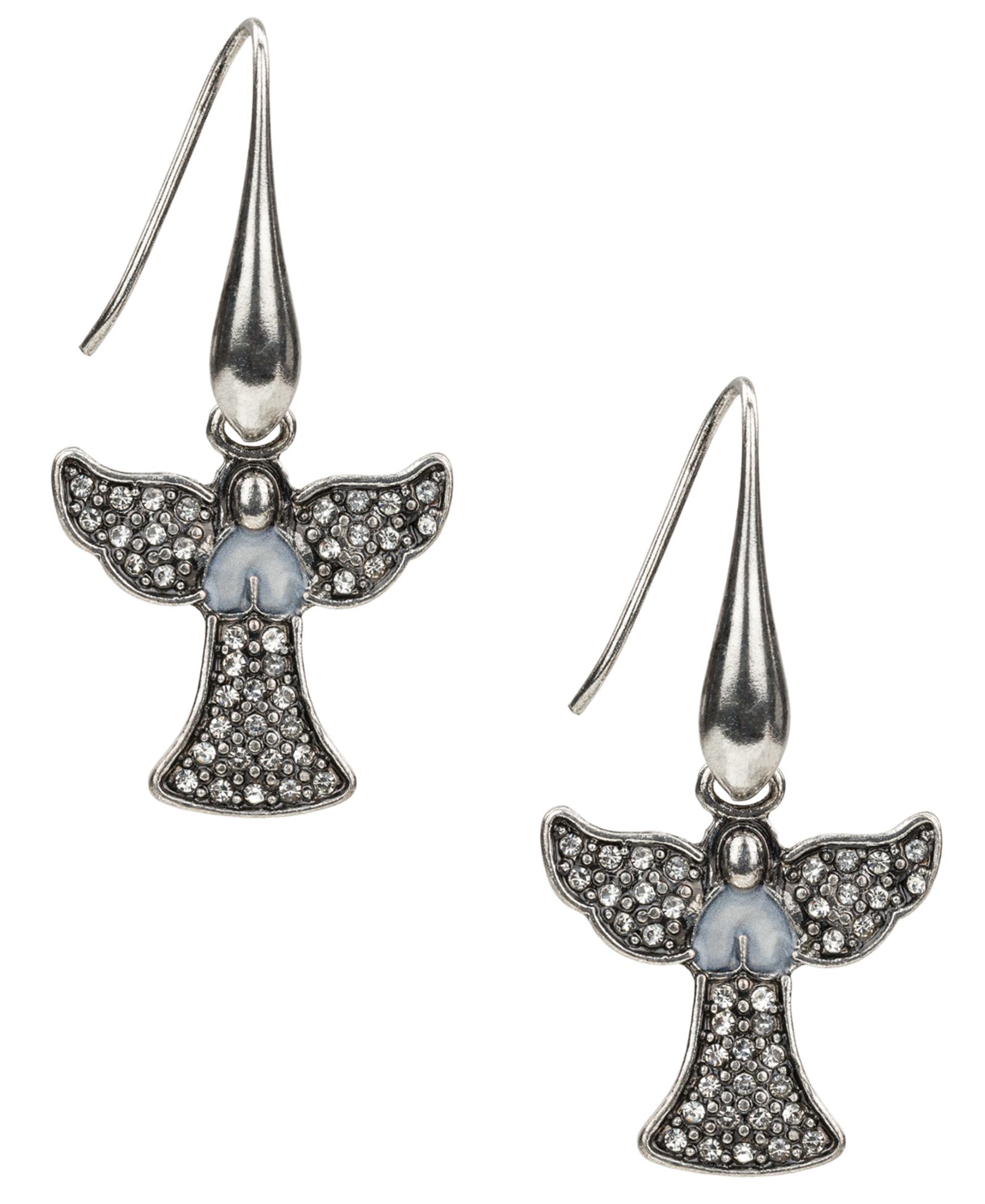 Серьги-подвески Patricia Nash Glass Stone Silver-Tone Angel Drop