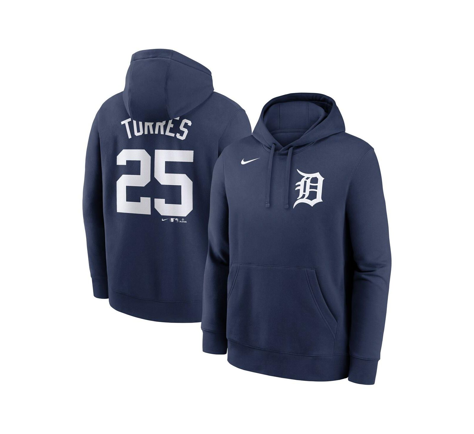 Nike Мужское худи Detroit Tigers Gleyber Torres, темно-синий, флис