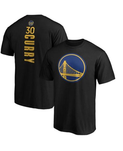 Fanatics Mto Label Men's Stephen Curry Black Golden State Warriors Playmaker Name & Number Logo T-Shirt