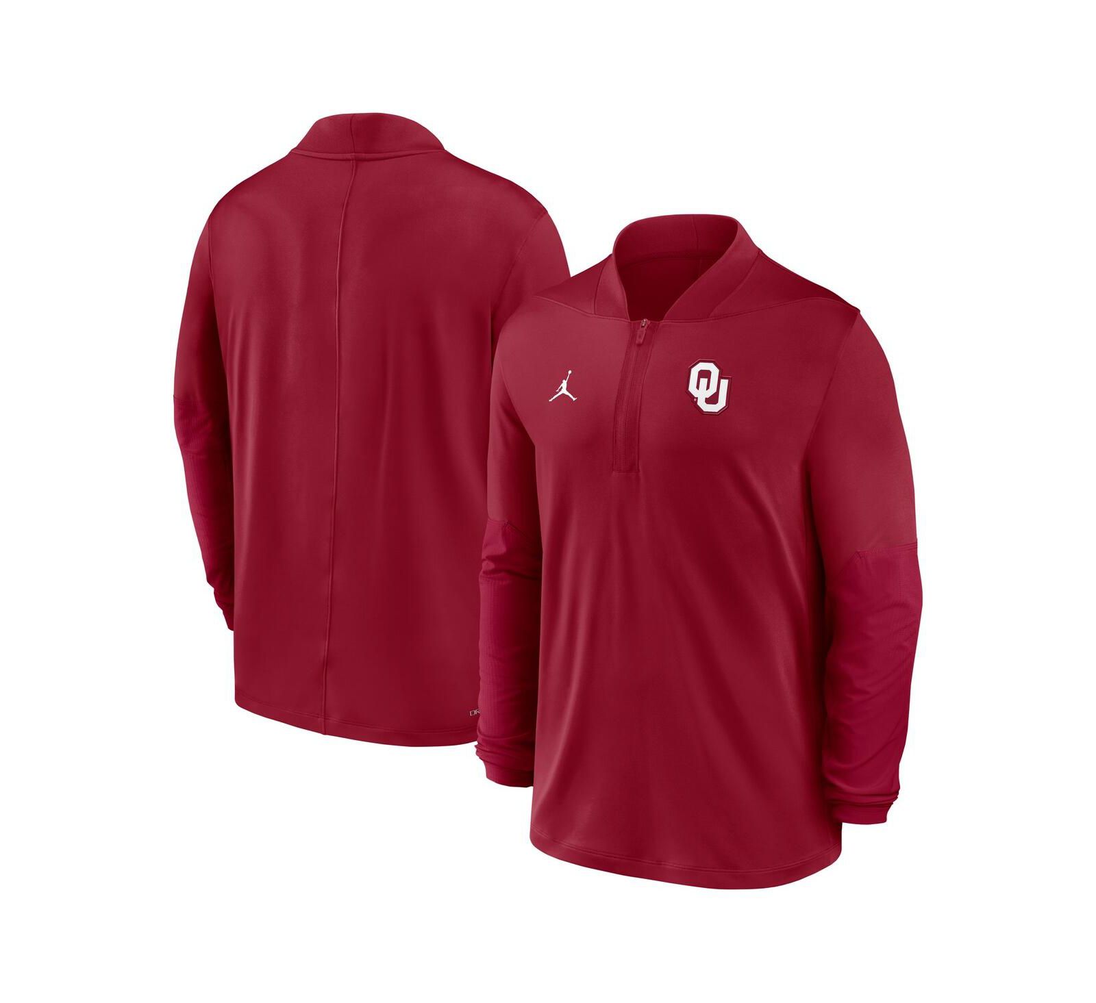 Мужское худи Jordan Crimson Oklahoma Sooners Sideline Dri-FIT Half-Zip Pullover