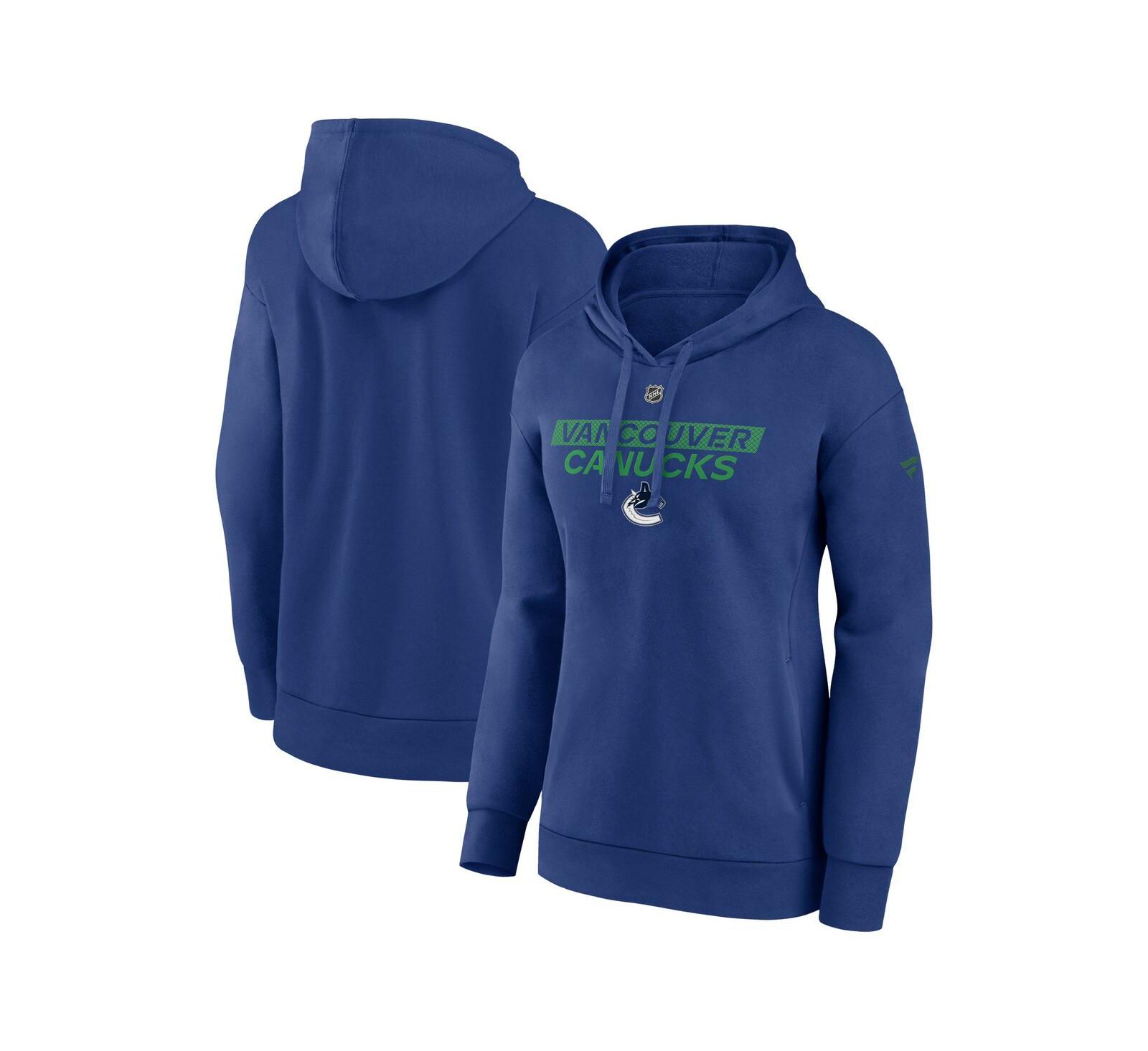Женское худи Fanatics Blue Vancouver Canucks Authentic Pro Core Fleece Pullover