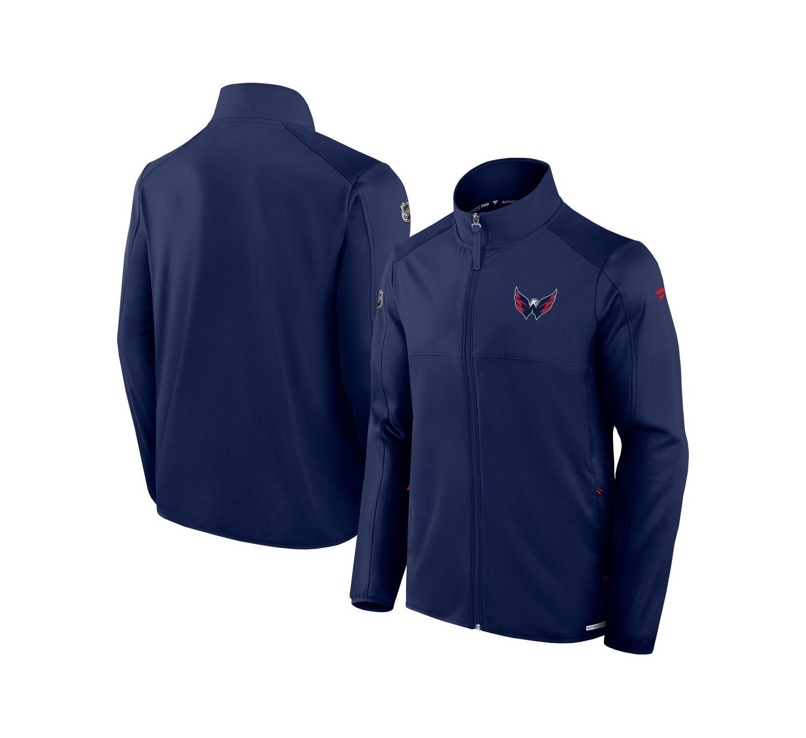 Fanatics Men's Navy Washington Capitals Authentic Pro Rink Fleece Full-Zip Jacket