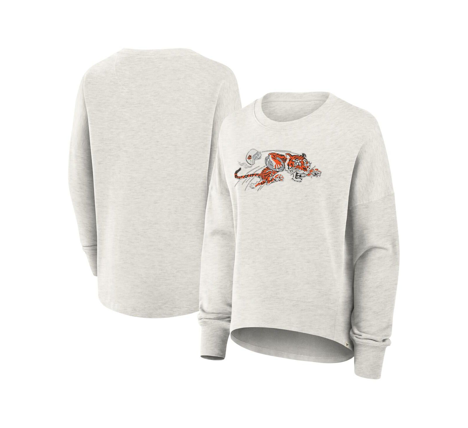 Fanatics Women's Heather Gray Cincinnati Bengals Oversized Hometown Pullover Sweatshirt