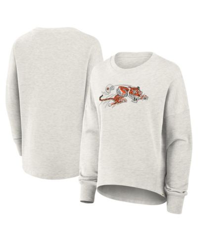 Fanatics Women's Heather Gray Cincinnati Bengals Oversized Hometown Pullover Sweatshirt