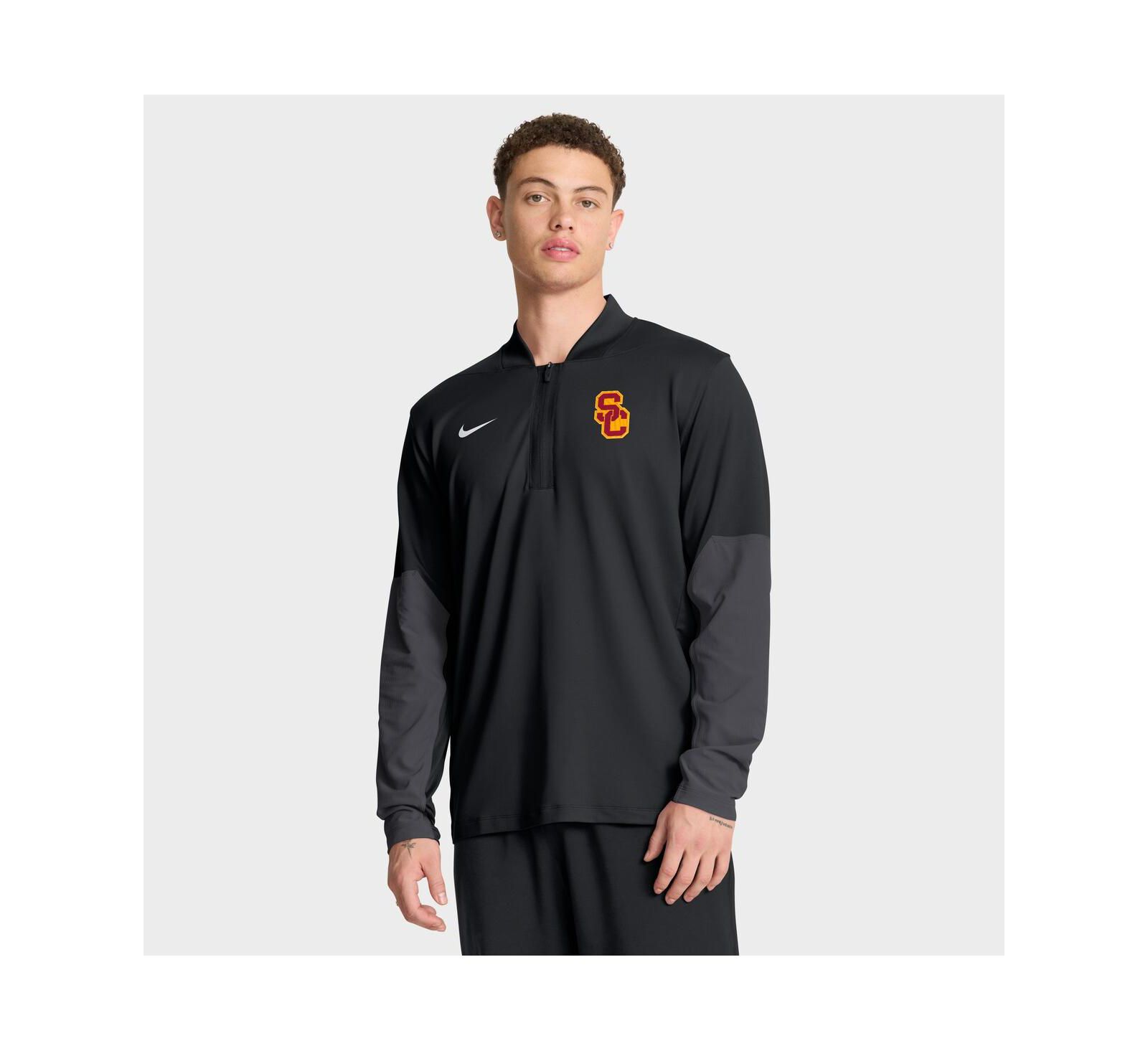 Nike Men's Black USC Trojans One Goal Performance Half-Zip Pullover Hoodie