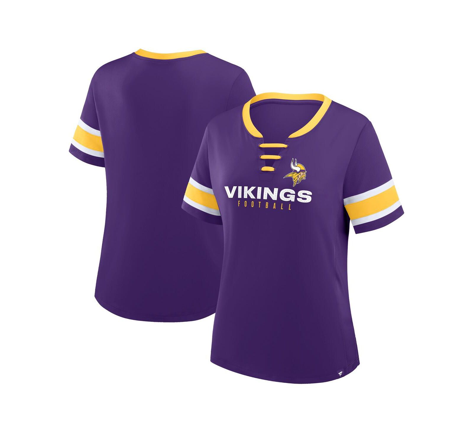Fanatics Women's Purple Minnesota Vikings Redzone Draw Play Athena Lace-Up T-Shirt