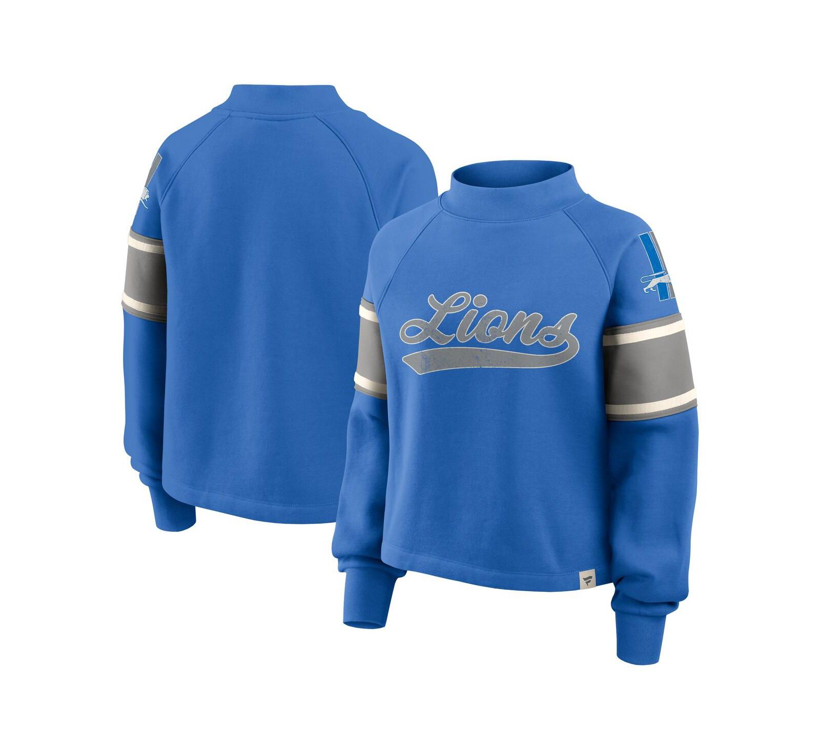 Женское худи Fanatics Detroit Lions Oversized Hometown Toss Sweep Mock Neck
