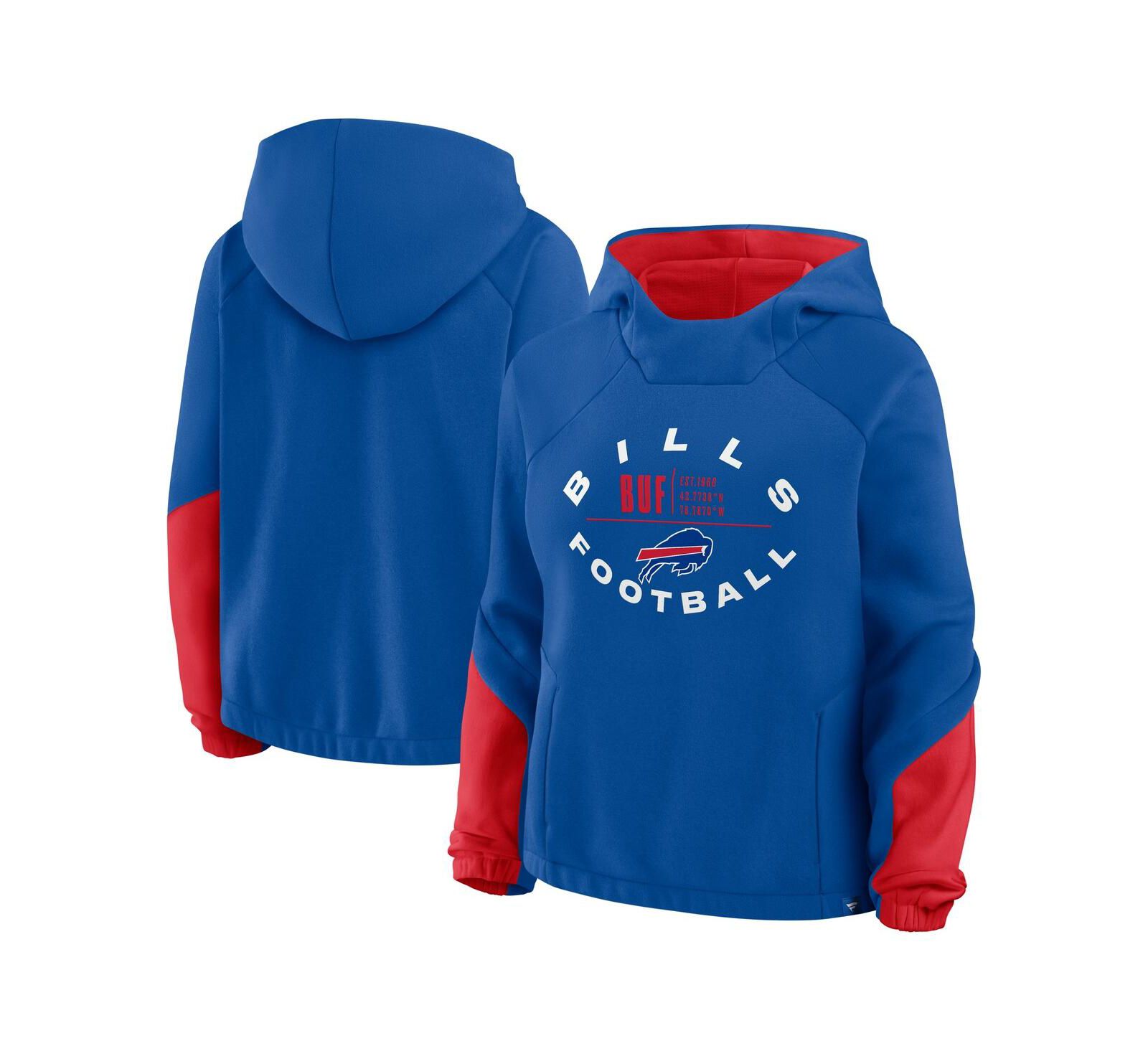 Женский худи Fanatics Royal Buffalo Bills Oversized Redzone Bubble Screen Pullover