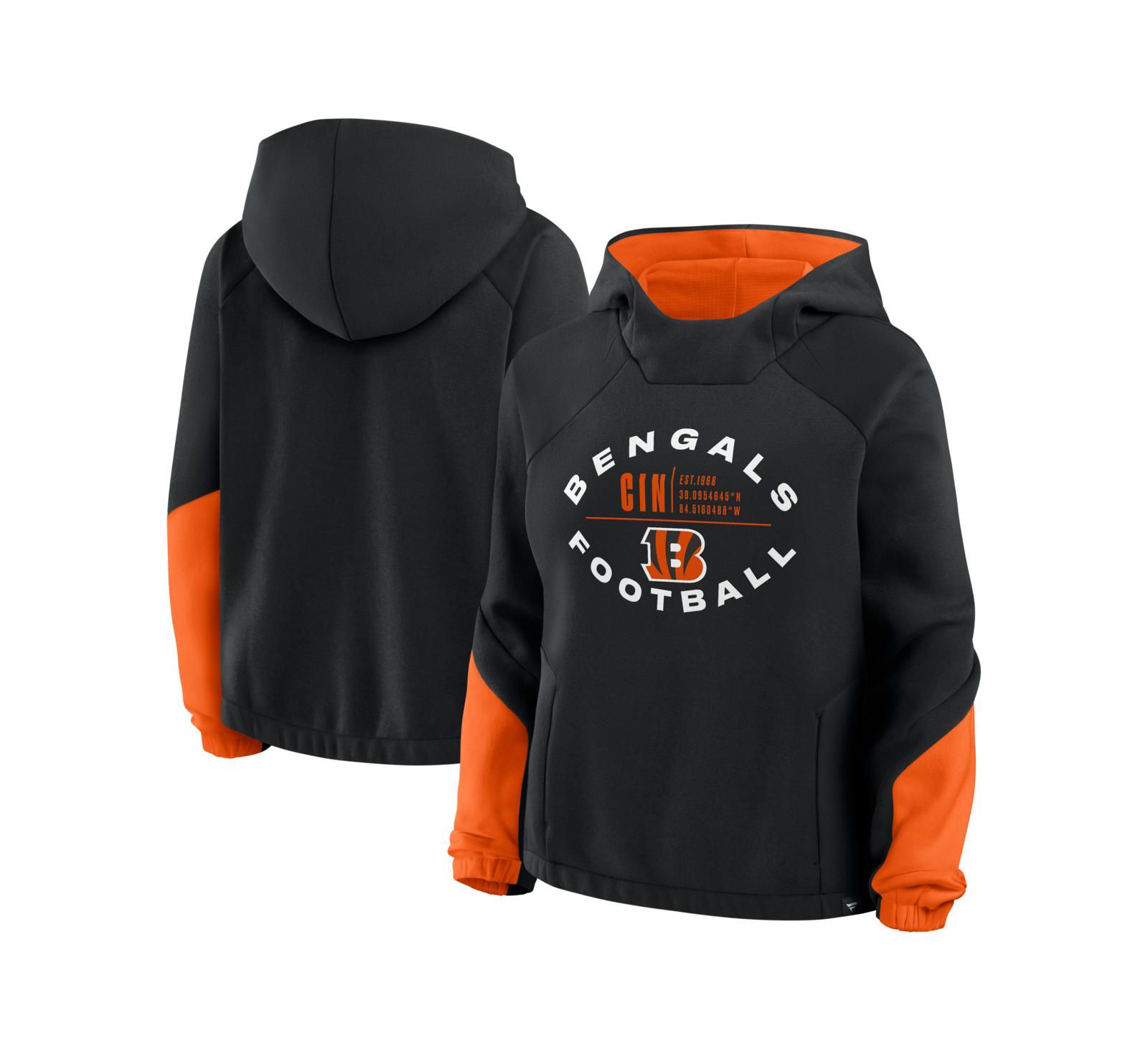 Женское худи Fanatics Black Cincinnati Bengals Oversized Redzone Bubble Screen Pullover